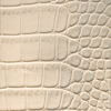 bone colored crocodile imprinted leather